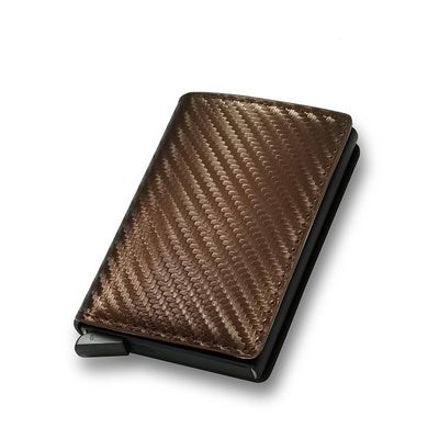 Porta carte di credito in fibra di carbonio Portafogli da uomo RFID Nero Magic Trifold in pelle Slim Mini Portafoglio Piccolo porta soldi Portafogli da uomo Portafoglio da donna